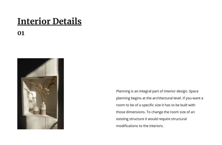 Details of the perfect interior Elementor Template Alternative