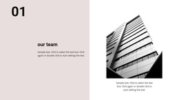 Our Team And Our Office - Drag & Вrop One Page Template