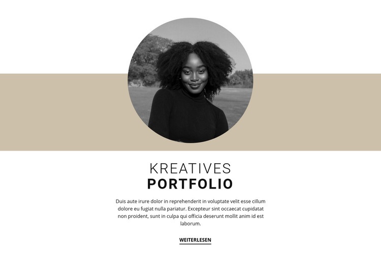 Kreatives Designer-Portfolio Eine Seitenvorlage