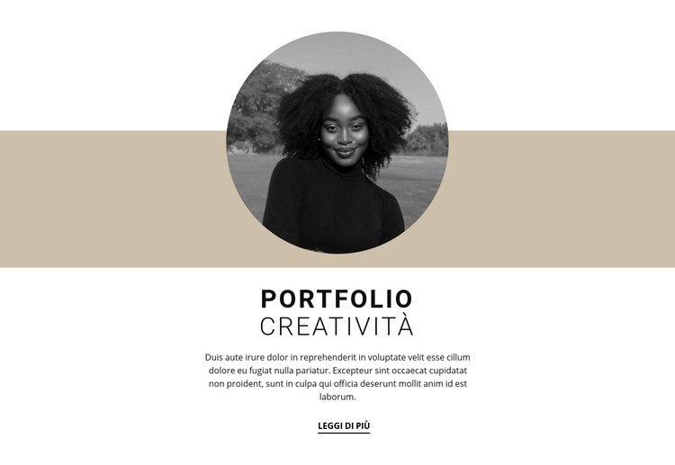 Portfolio di designer creativi Un modello di pagina