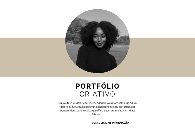 Portfólio de designer criativo Modelo de uma página