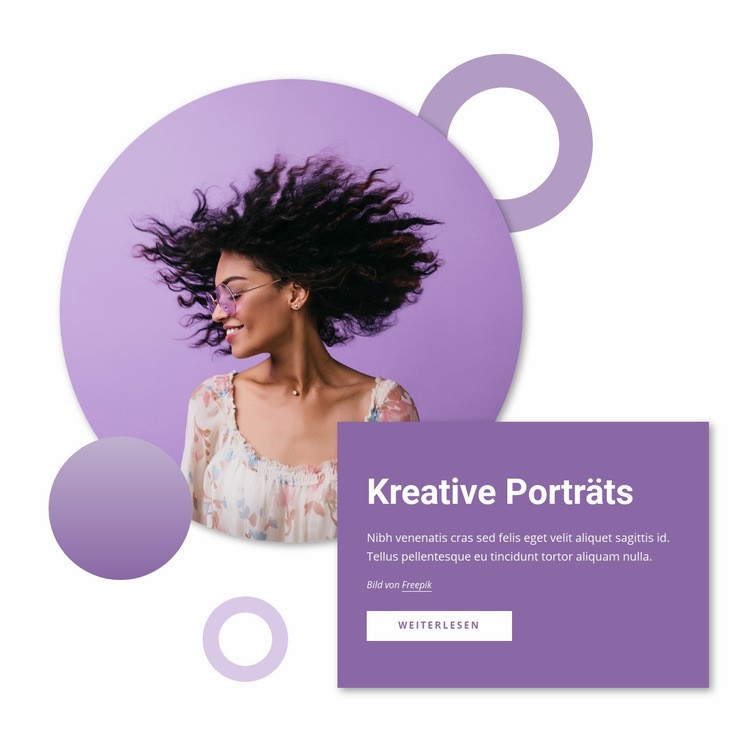Kreative Porträts Website Builder-Vorlagen