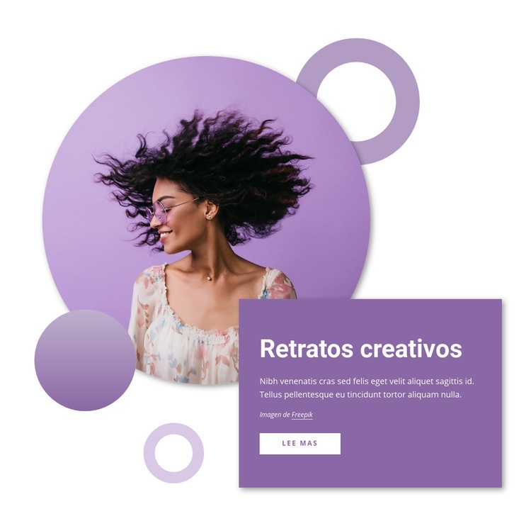 Retratos creativos Maqueta de sitio web