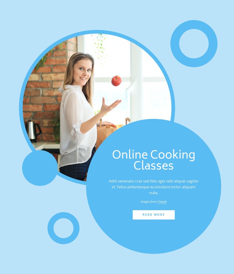 Cooking classes Homepage Design