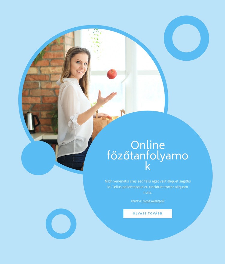 Főzőtanfolyamok Weboldal tervezés