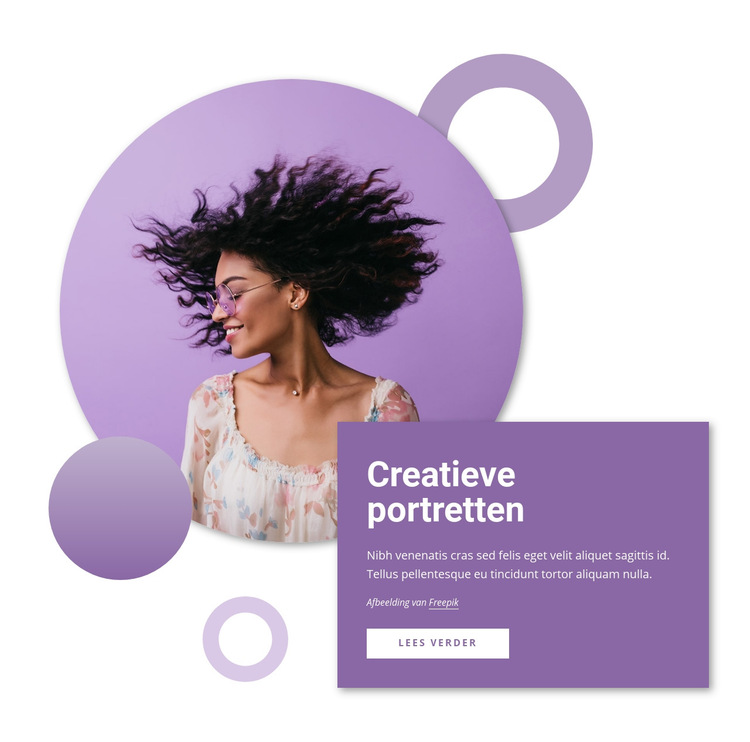 Creatieve portretten Website sjabloon