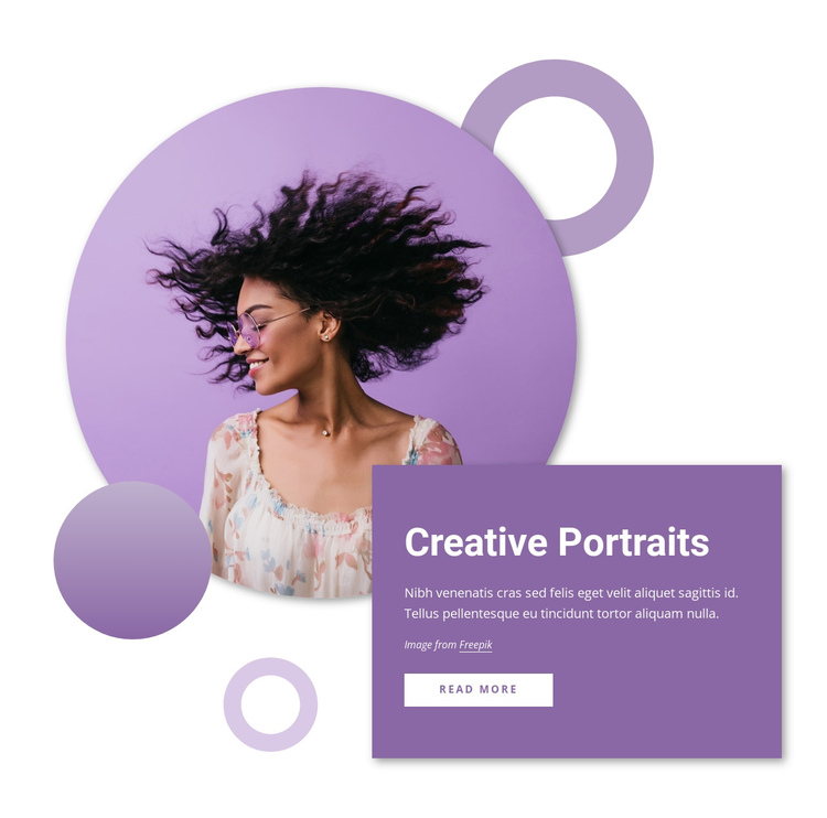 Creative portraits One Page Template