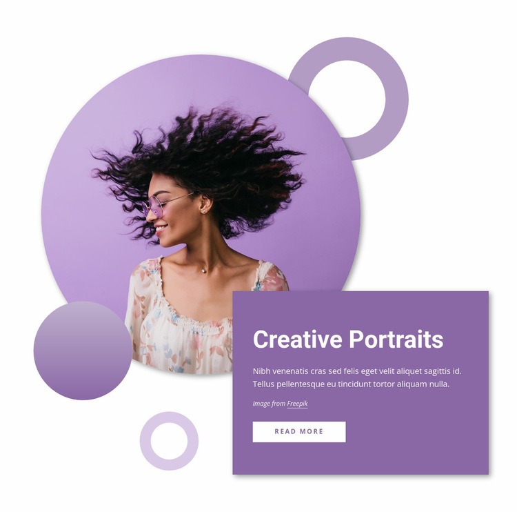 Kreativa porträtt Html webbplatsbyggare