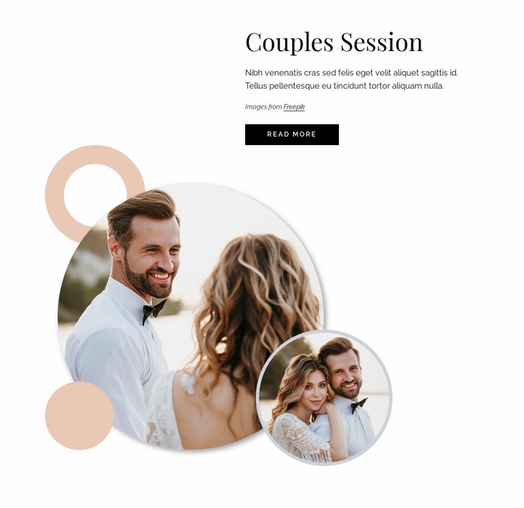 Couples session Web Page Design