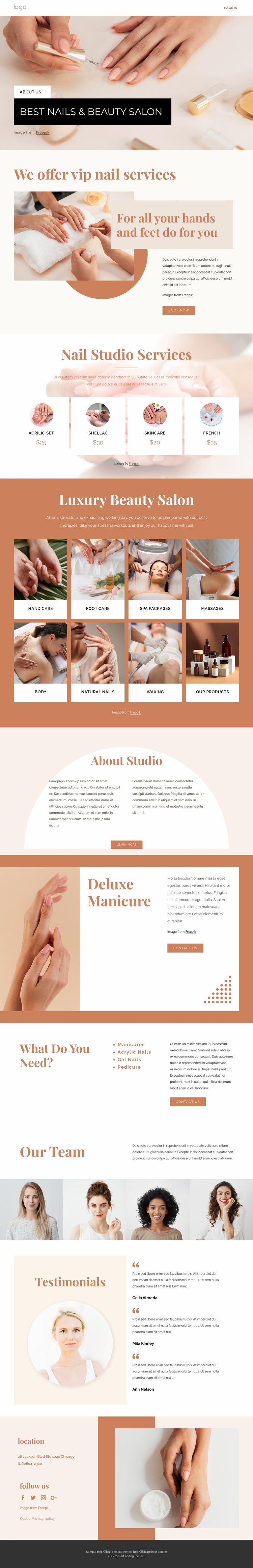 Professional nail art Website Design