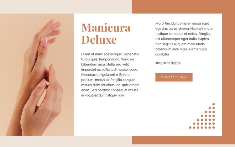 Manicura de lujo Maqueta de sitio web