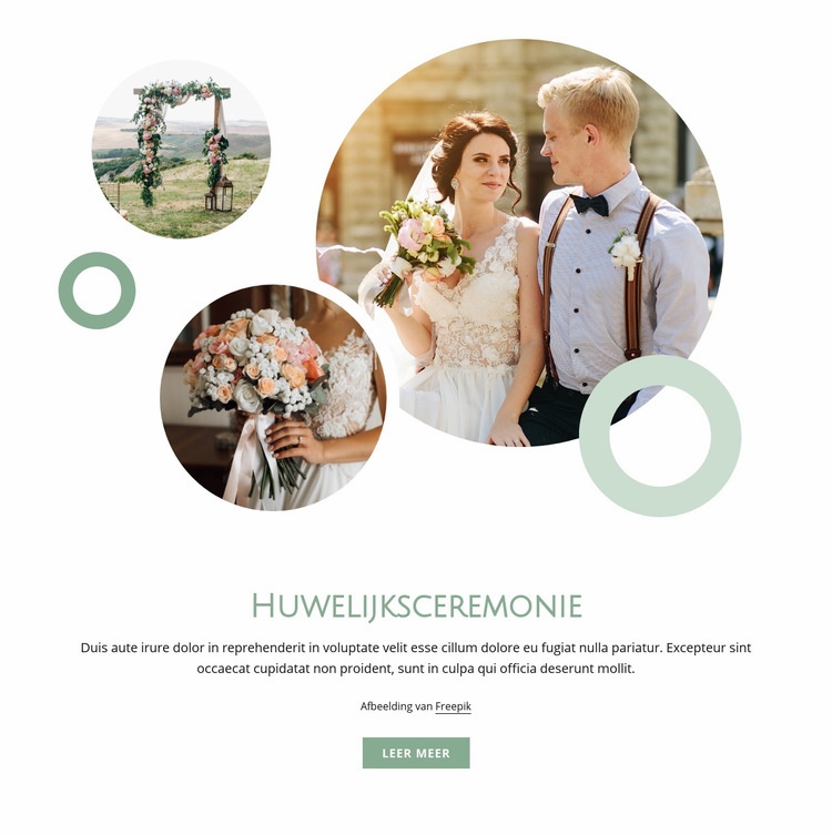 Huwelijksceremonie Website ontwerp