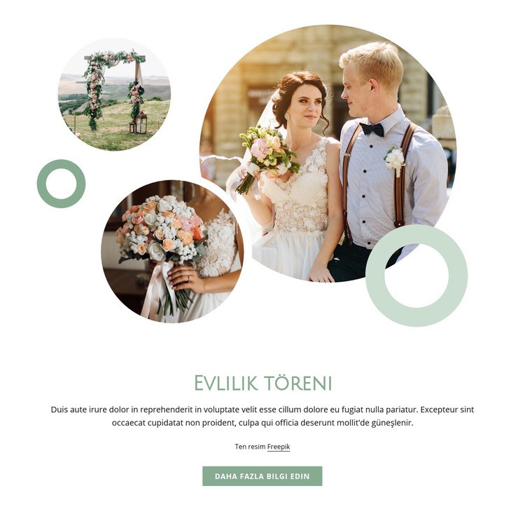 Evlilik töreni Web sitesi tasarımı