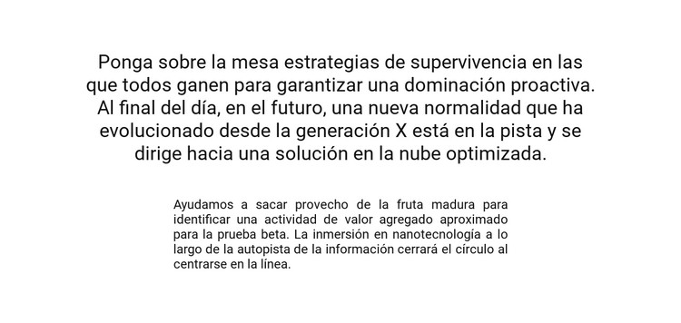 Texto en el medio del bloque Plantilla CSS