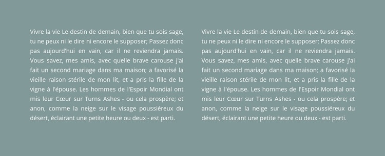 Deux colonnes de texte en arrière-plan Modèle d'une page