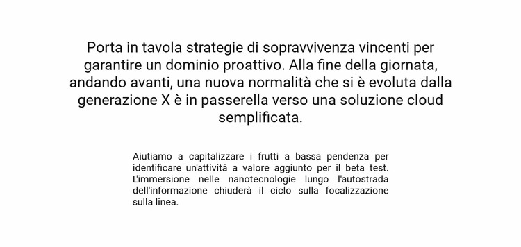 Testo al centro del blocco Modello Joomla