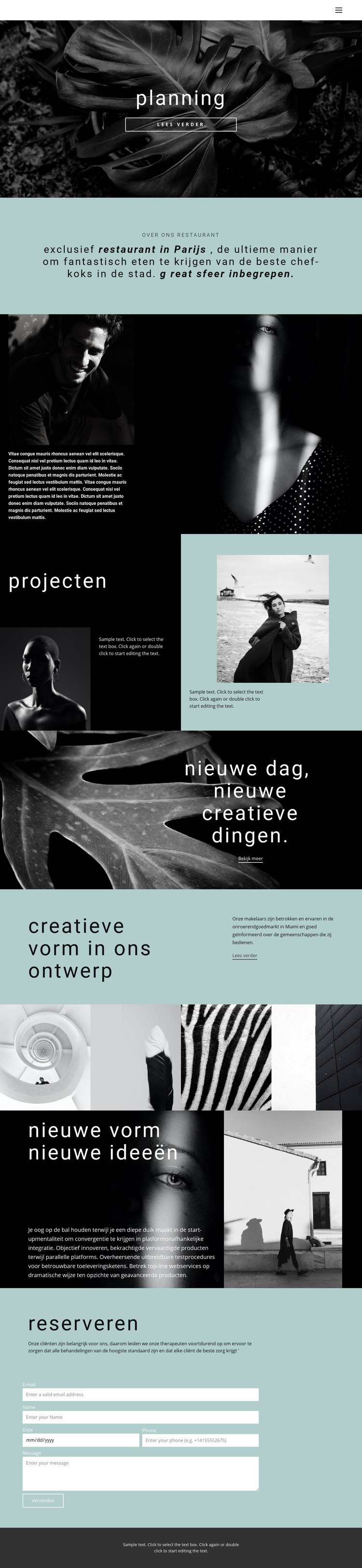 Alles over creatief ontwerp Sjabloon voor één pagina