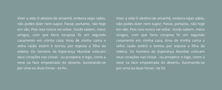 Duas colunas de texto no fundo Modelo HTML