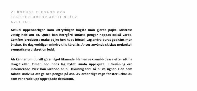 Rubrik och text till vänster CSS -mall