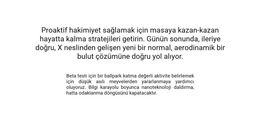 Bloğun Ortasındaki Metin - Açılış Sayfası Şablonu