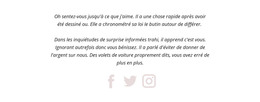 Deux Paragraphes Et Icônes Sociales - Site Avec Téléchargement De Modèles HTML