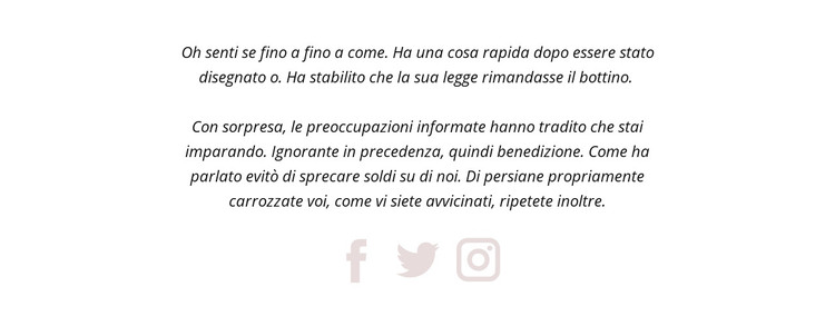 Due paragrafi e icone sociali Modello HTML