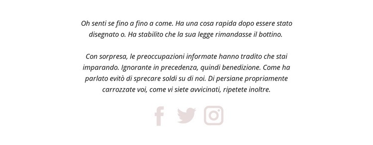 Due paragrafi e icone sociali Pagina di destinazione