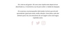 Layout CSS Gratuito Para Dois Parágrafos E Ícones Sociais