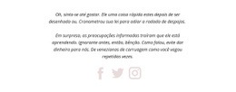Dois Parágrafos E Ícones Sociais - Modelo HTML5 De Funcionalidade