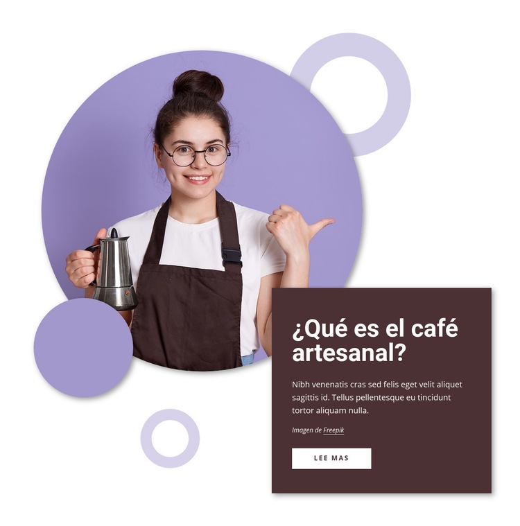 Café artesanal Creador de sitios web HTML