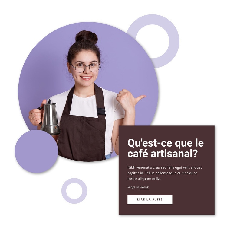 Café artisanal Maquette de site Web