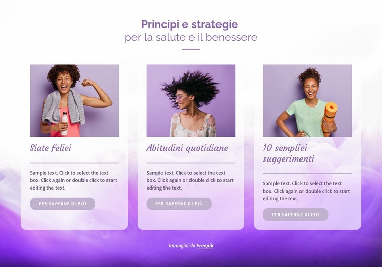 Principi di salute Mockup del sito web