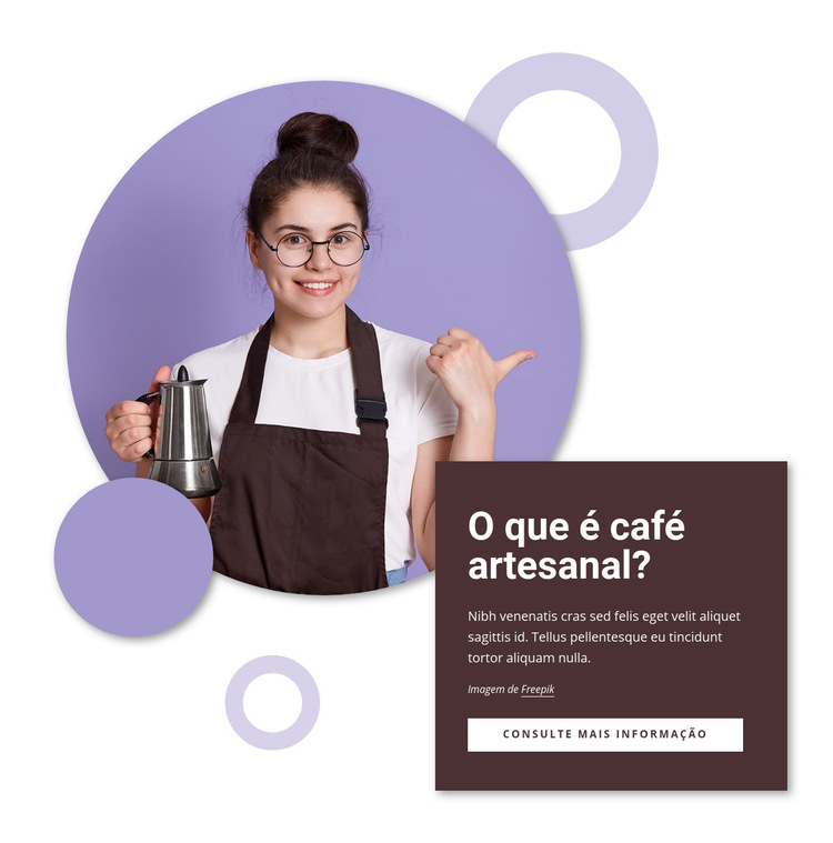 Café artesanal Modelo de site