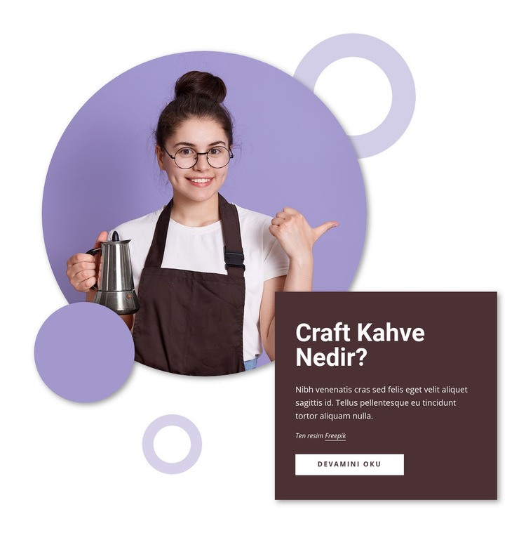 Craft Kahve Bir Sayfa Şablonu