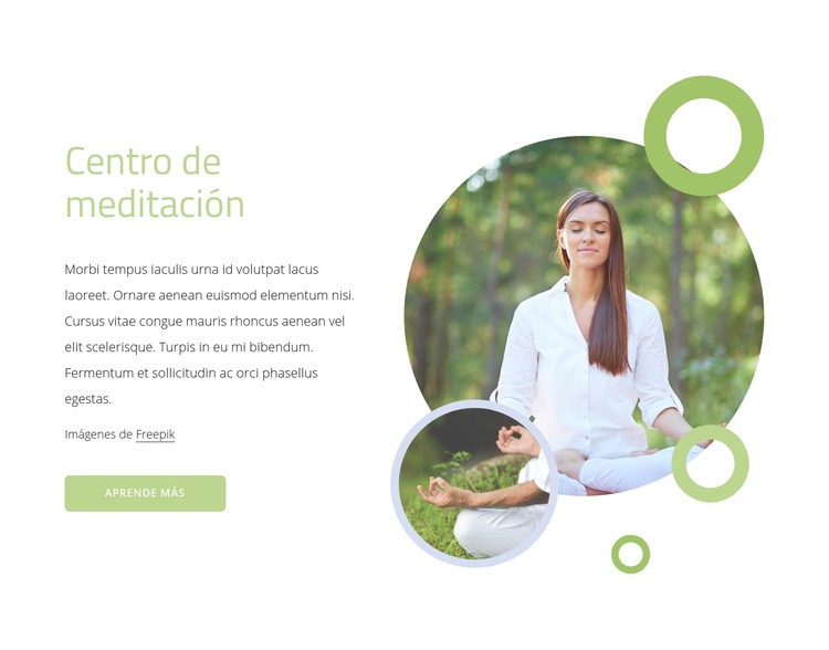 Centro de meditación Maqueta de sitio web