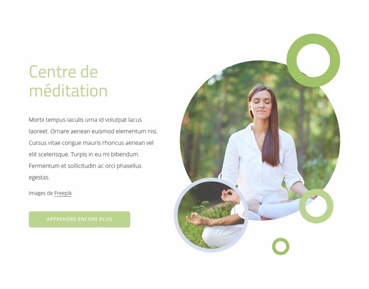 Centre de méditation Maquette de site Web