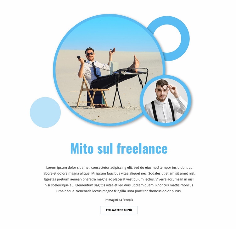 Mito sul freelance Mockup del sito web