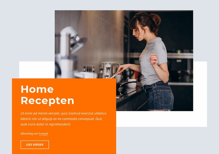 Home recepten Website ontwerp