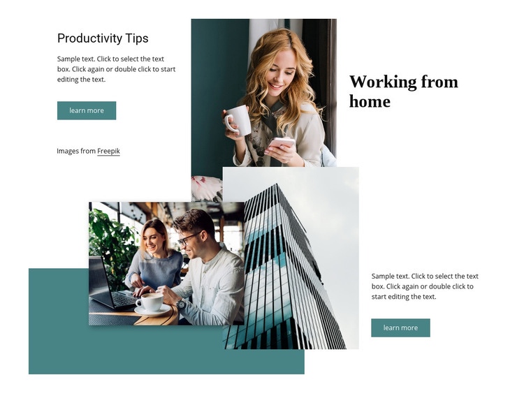 Working from home office Web Page Design