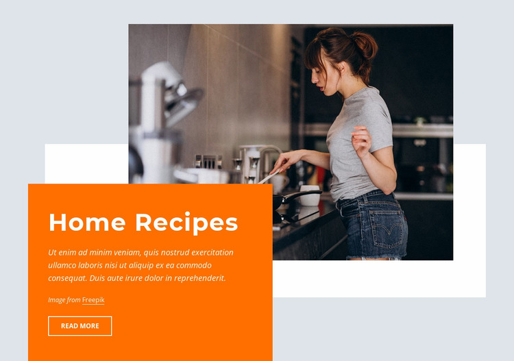 Home recipes Website Mockup