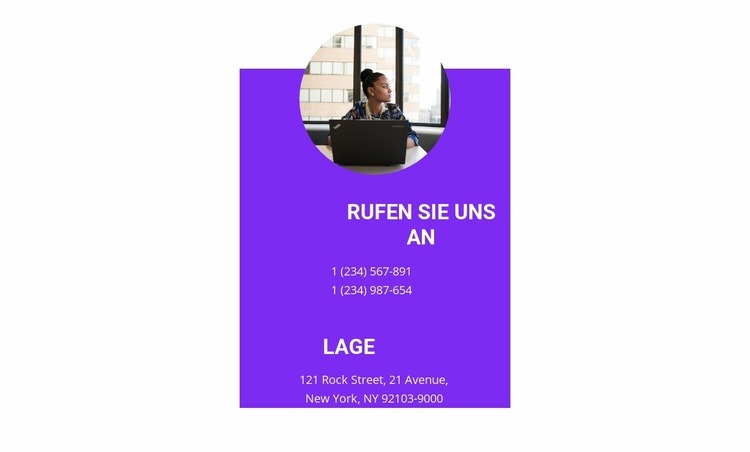 Foto und Kontakte Website Builder-Vorlagen