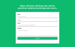 Free Homepage Design For Contact Form And Headline