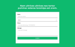 Contact Form And Headline - Site Template