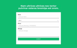 Contact Form And Headline - HTML Website Maker