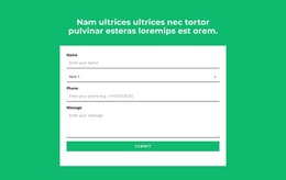 Contact Form And Headline - HTML5 Landing Page