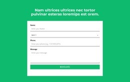 Kapcsolatfelvételi Űrlap És Címsor - Webhelysablon