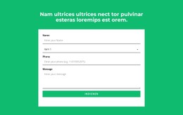 Contactformulier En Kop Gratis CSS-Websitesjabloon