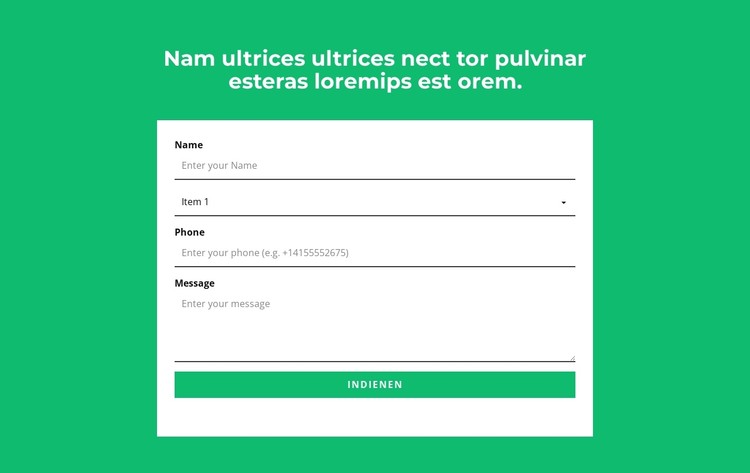 Contactformulier en kop CSS-sjabloon