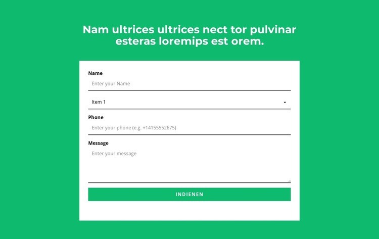 Contactformulier en kop HTML5-sjabloon