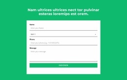 Contactformulier En Kop - Aangepast Websitemodel